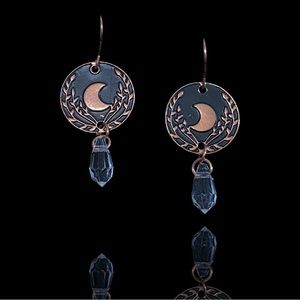 Crescent Moon Night Sky Earrings